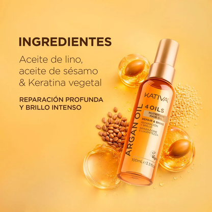 Oleo Premium Nutritivo Kativa Argán Botella 100 ml