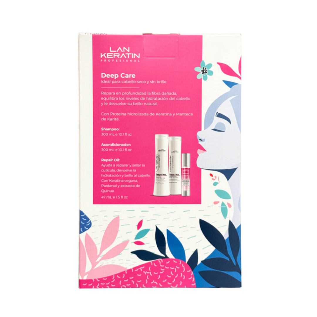 Pack Lan Keratin Deep Care Shampoo + Acondicionador 300ml + Aceite 47 ml